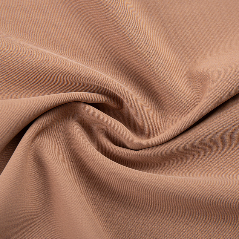 DS347 220GSM Açık kahverengi Yüksek elastik, kırışık önleyici, cilt dostu mat filament 3/1 eğik polyester spandeks 4 yönlü streç kumaş